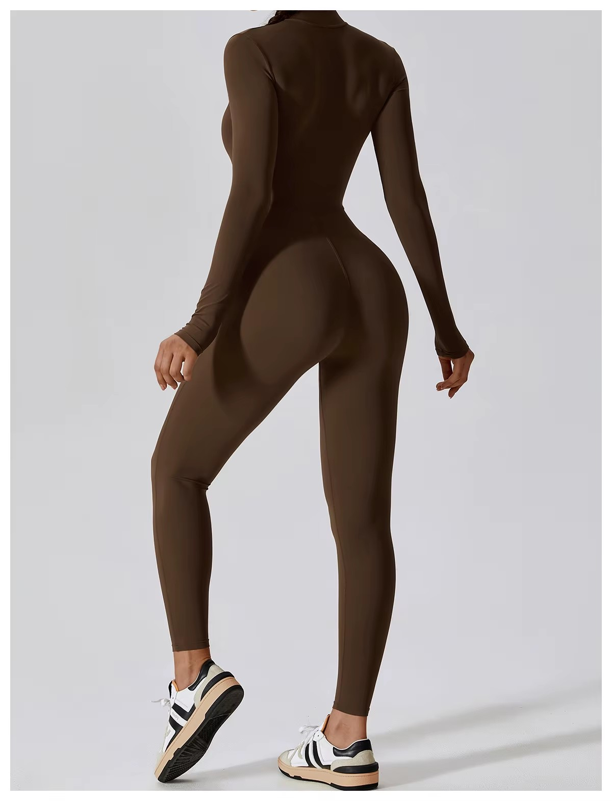 Yoga-Boilersuit Jumpsuits Met Lange Mouwen en Ritssluiting