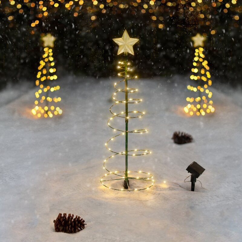 Solarenergie-Weihnachtsbaum mit Stern für den Außenbereich, wasserdicht IP65