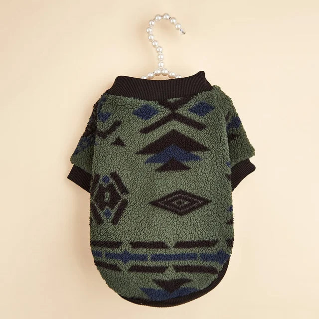 Bohemian Winter Hoodie voor Kleine Honden – Warm en Stijlvol