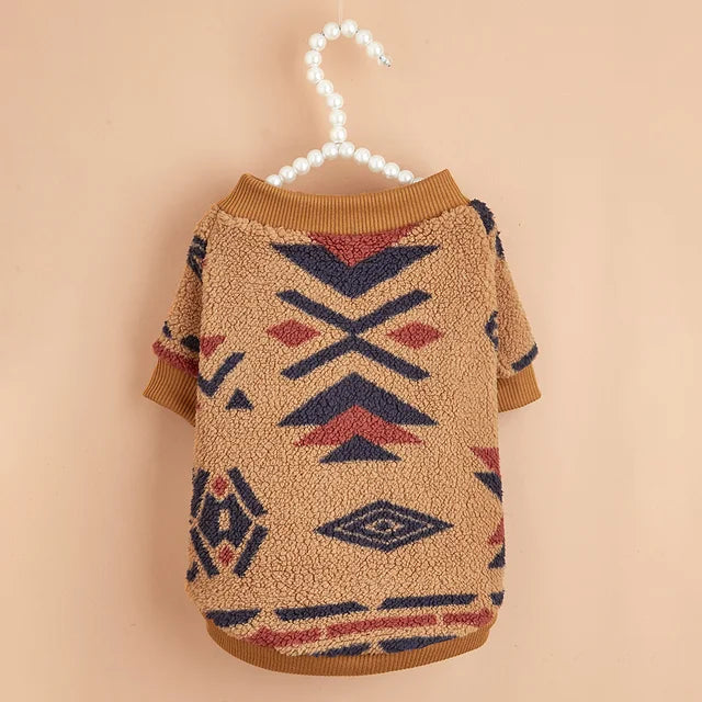 Bohemian Winter Hoodie voor Kleine Honden – Warm en Stijlvol