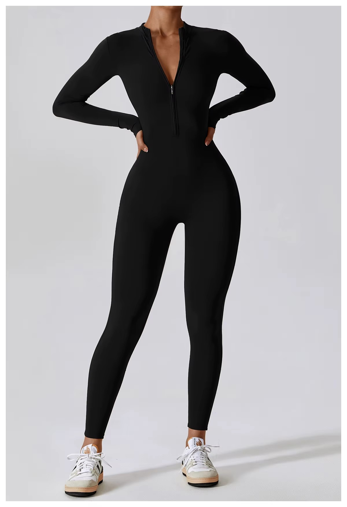 Yoga-Boilersuit Jumpsuits Met Lange Mouwen en Ritssluiting