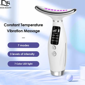 7-Kleuren LED Gezichts- en Nekmassager | Anti-Aging Beauty Device