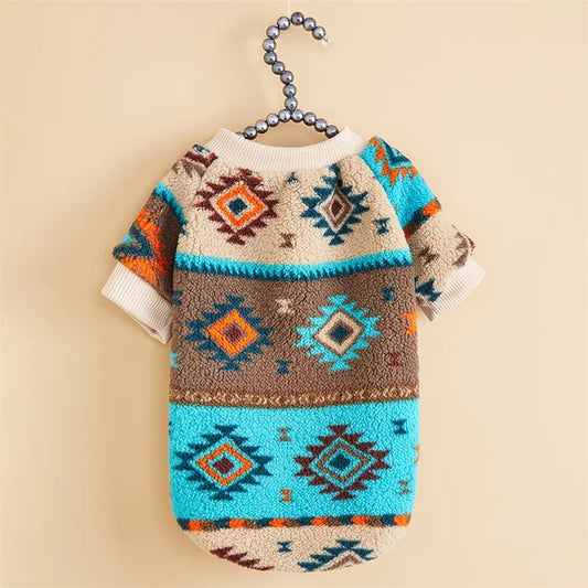 Bohemian Winter Hoodie voor Kleine Honden – Warm en Stijlvol