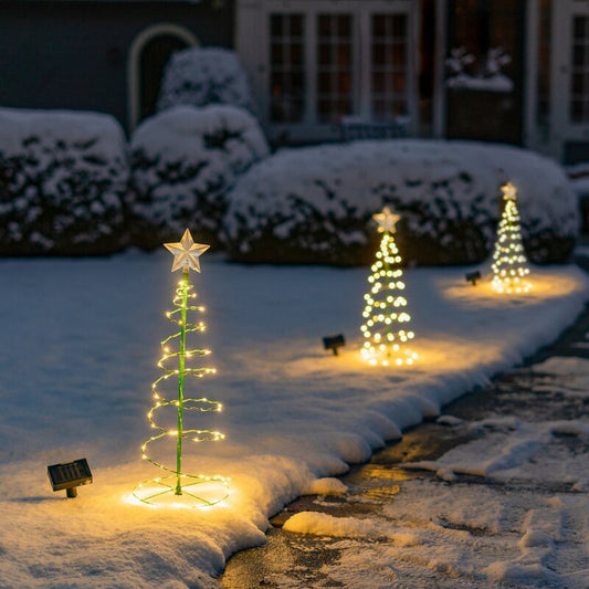 Zonne-Energie Kerstboompje met ster voor Buiten waterproof Ip65